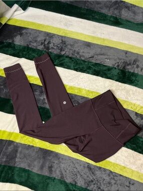 lululemon Plum High-Waist Leggings with Ankle Perforation